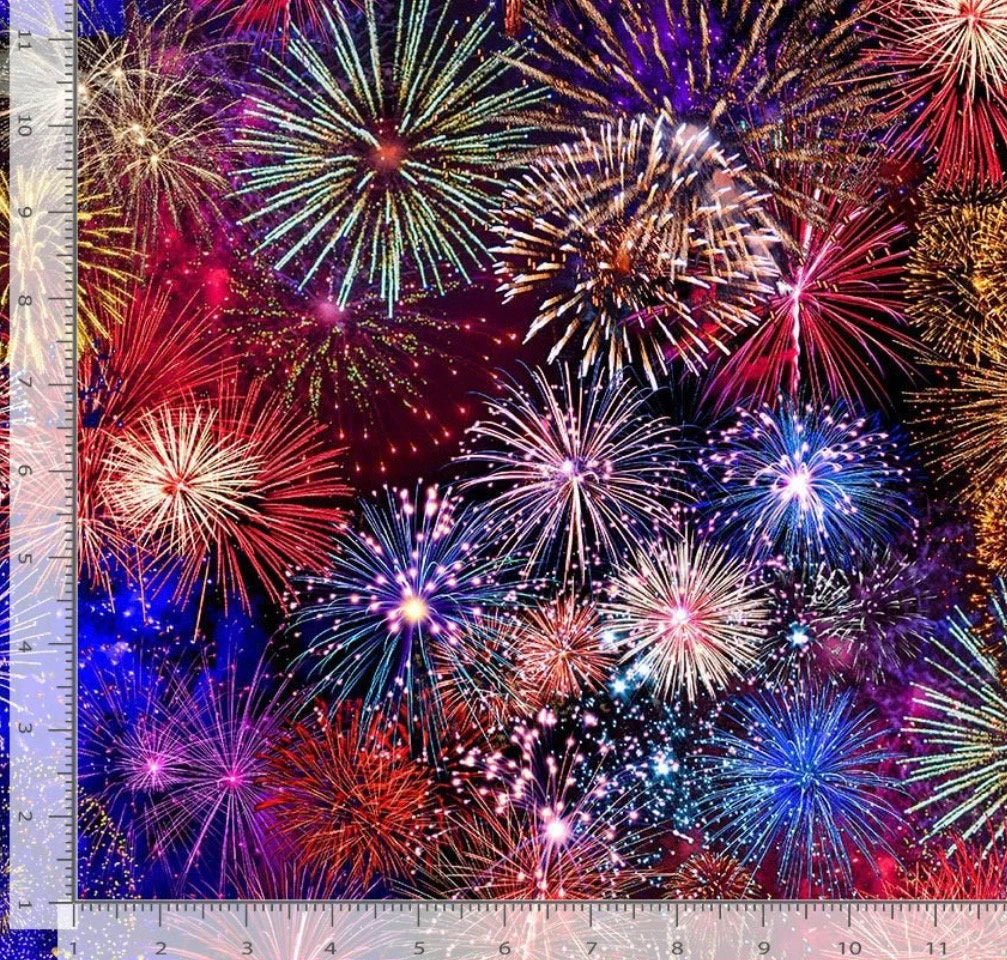 Patriotic Fireworks Lady Liberty Timeless Treasures Cotton fabric - 100% Cotton Fabric - Sold by the 1/2 yard increment