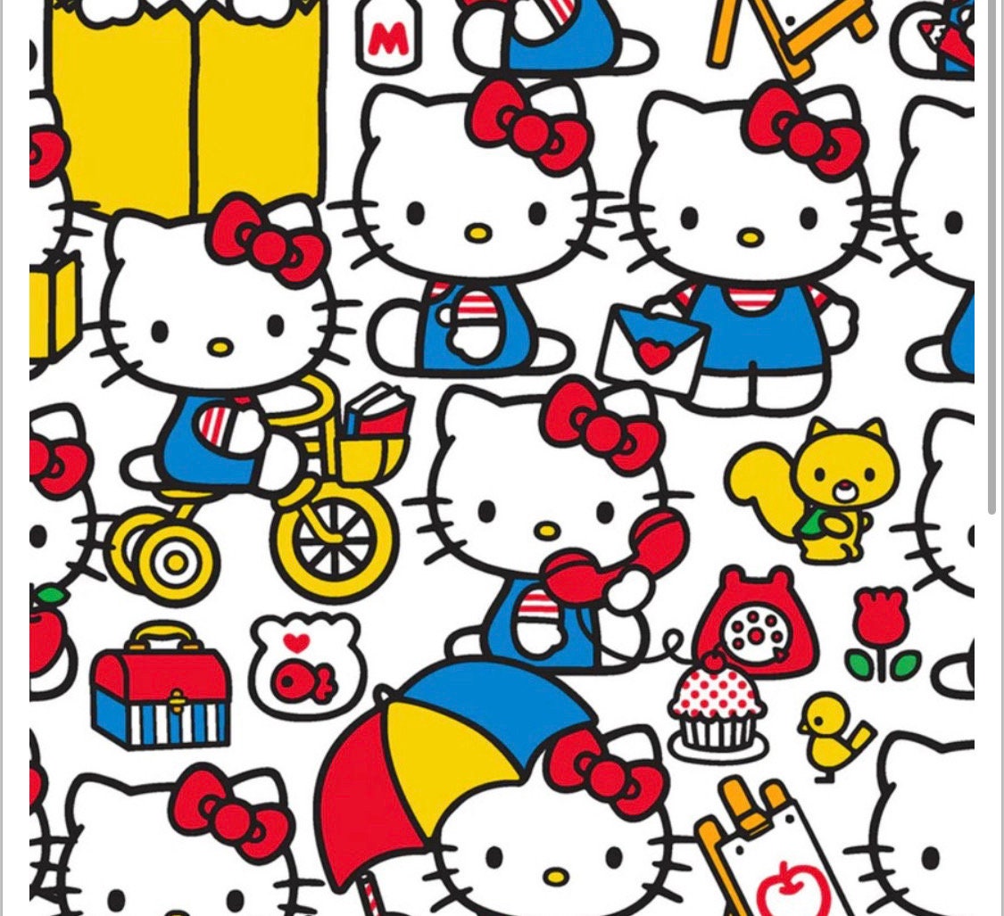 Hello Kitty at Play Cotton Fabric- 100% Cotton - Continuous Cuts - Sold by the 1/2 yard increment