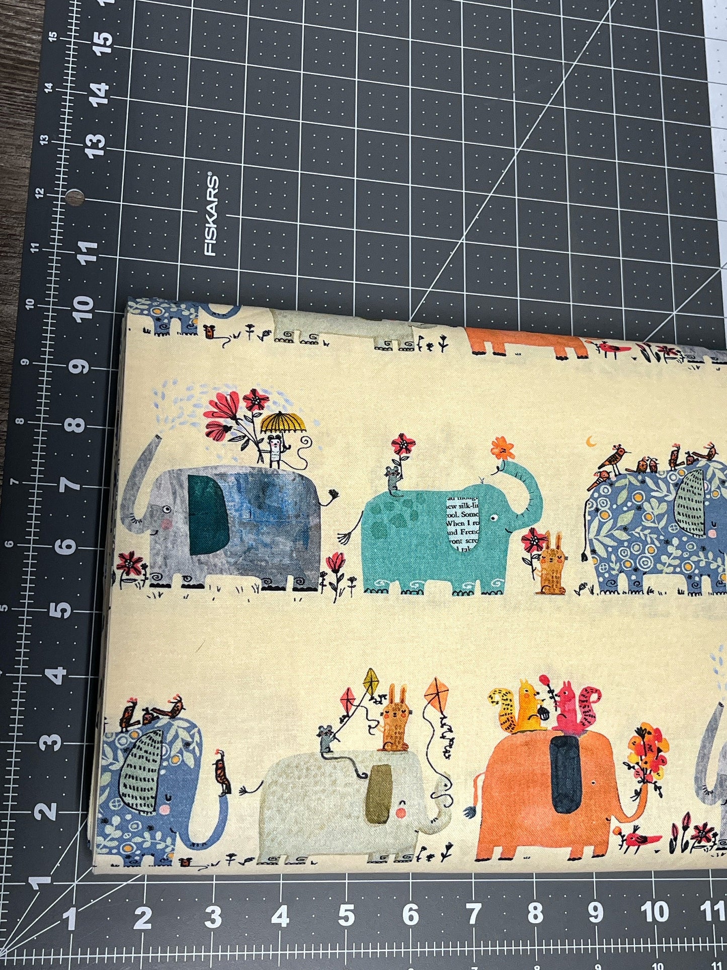 Elephant Joy Fabric - 100% Cotton - CON10411- Sold by the 1/2 yard increment