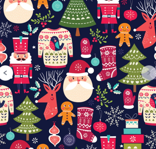 Christmas Cotton fabric - 100% Cotton Fabric - Sold by the 1/2 yard increment